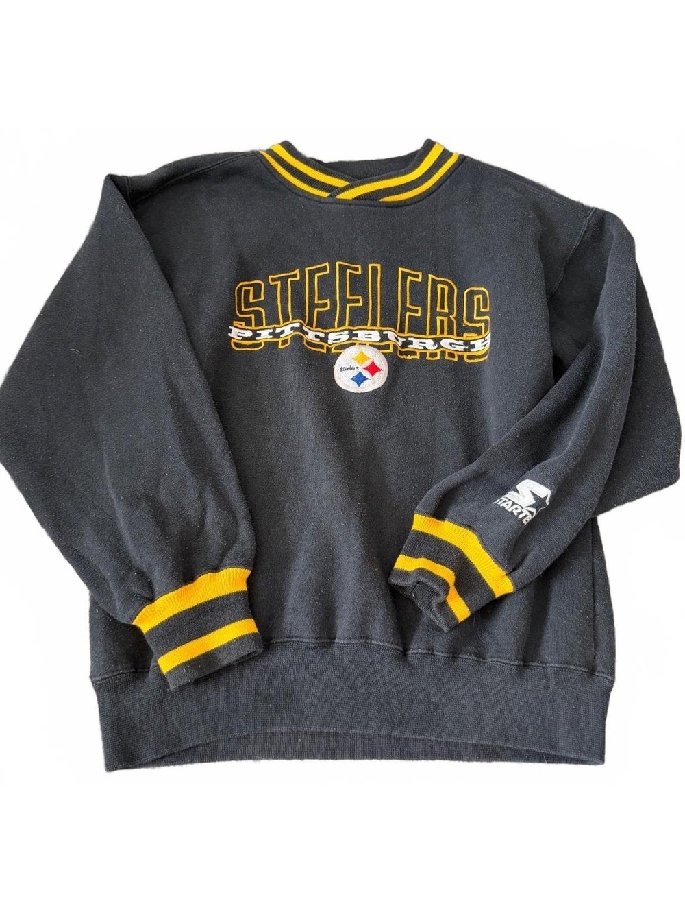 Vintage Starter Pittsburgh Steelers Sweatshirt Medium NFL Black Crewneck